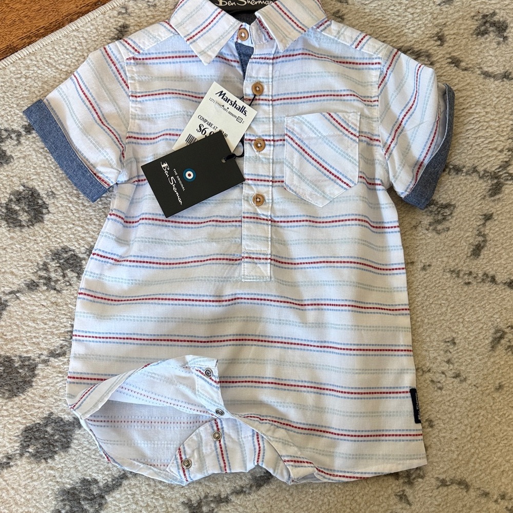 Ben Sherman Kids One Piece with Red and Blue Stripes - Picture 4 of 4
